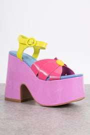 Daisy Street Exclusive Platform Heeled Sandals in Multi Colour