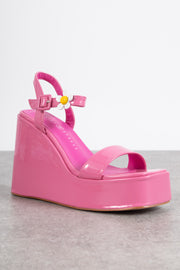 Daisy Street Wedge Sandals in Pink
