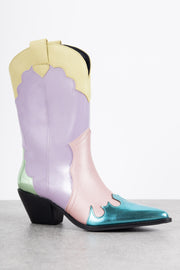 Daisy Street Cowboy Boots in Pastel Multi