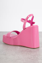 Daisy Street Wedge Sandals in Pink