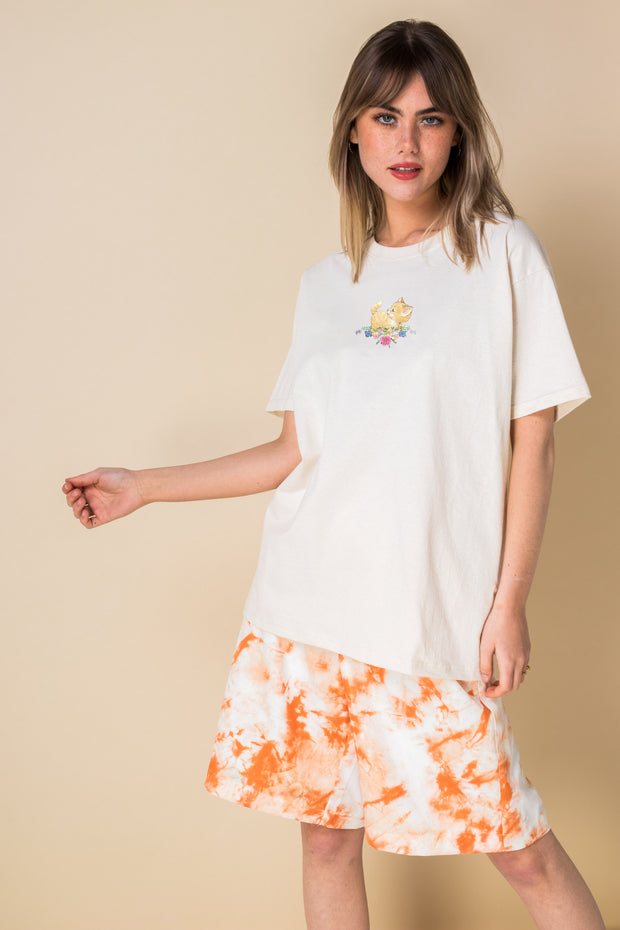 Daisy Street Relaxed T-Shirt with Cute Cat Print