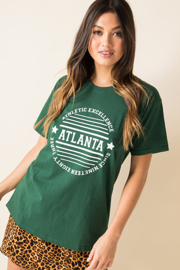 Daisy Street Relaxed T-Shirt With Atlanta Print
