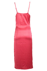 Heartbreak Satin Cowl Neck Midaxi Slip Dress In Pink Swirl Print