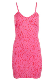 Heartbreak Jersey Cami Strap Mini Dress In Pink Ditsy Floral Print