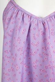 Heartbreak Poplin Cami Smock Dress In Lilac Floral Print