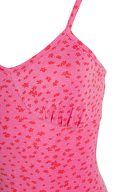 Heartbreak Jersey Cami Strap Mini Dress In Pink Ditsy Floral Print