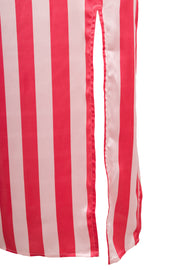 Heartbreak Satin Cami Maxi Dress With Side Split In Pink Stripe