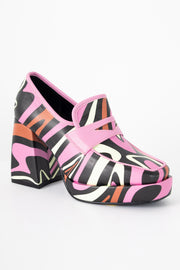 Heartbreak Heeled Shoes in Pink Marble Print