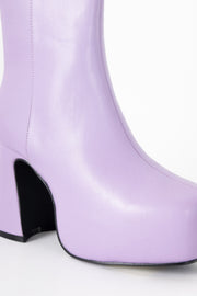 Heartbreak Platform Heeled Ankle Boots in Lilac