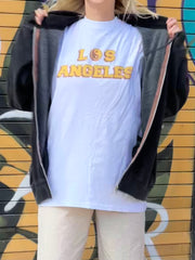 Daisy Street Relaxed T-Shirt with Los Angeles Graphic