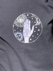 Daisy Street Relaxed T-Shirt with Palmistry Print