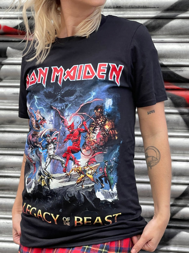 Daisy Street Relaxed T-Shirt with Iron Maiden Print