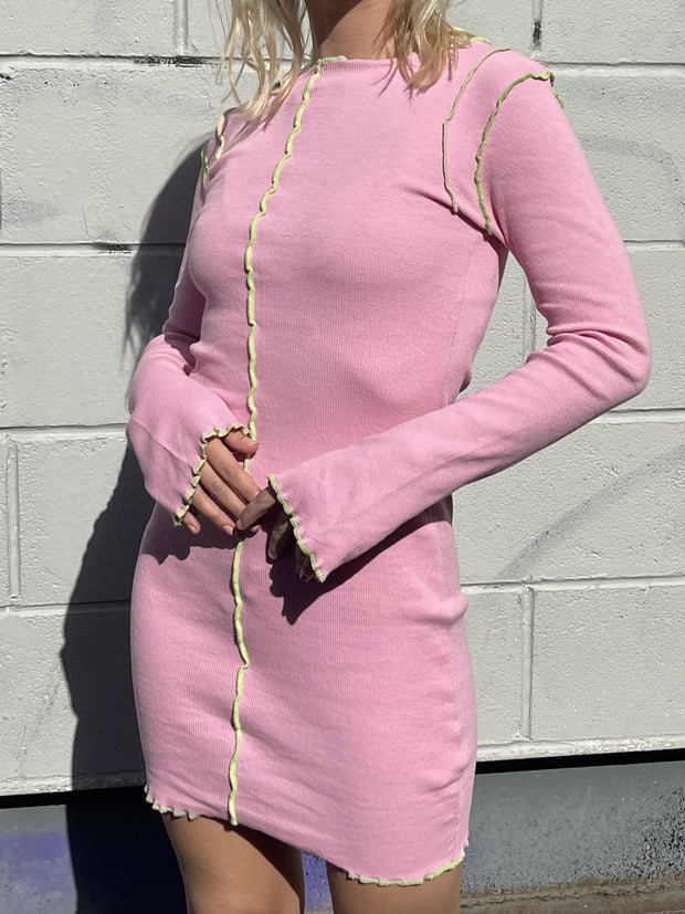 Daisy Street Seam Detailed Mini Dress in Pink