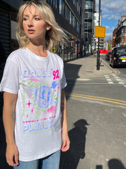 Daisy Street Relaxed T-Shirt with Planet Rave Print