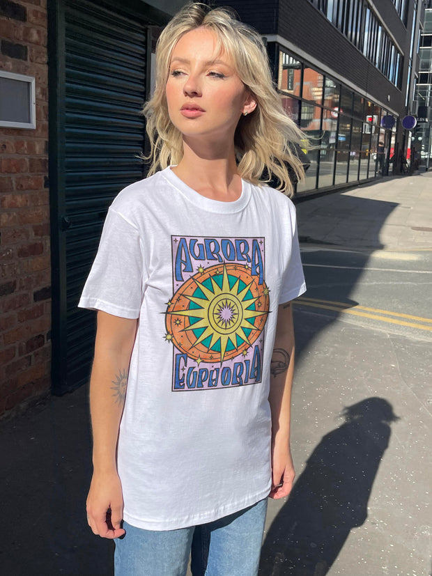 Daisy Street Relaxed T-Shirt with Aurora Print