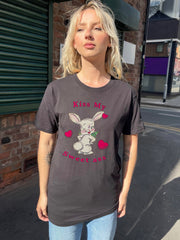 Daisy Street Relaxed T-Shirt with Kiss My Print