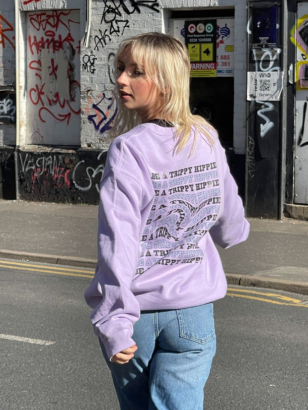 Daisy Street Oversized Sweatshirt with Trippy Hippie Back Print