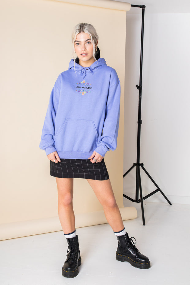 Daisy Street Oversized Hoodie with Leave Me Alone Print