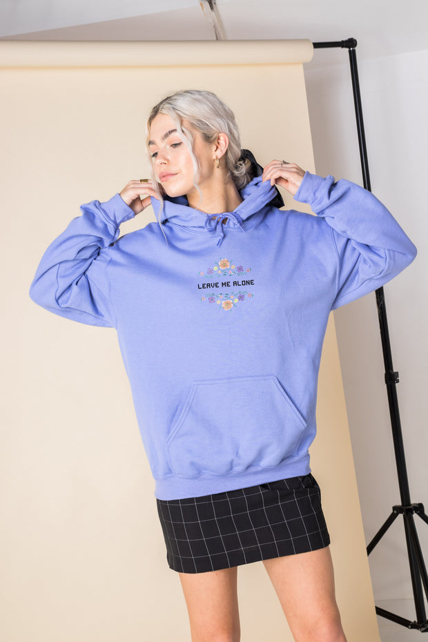 Daisy Street Oversized Hoodie with Leave Me Alone Print