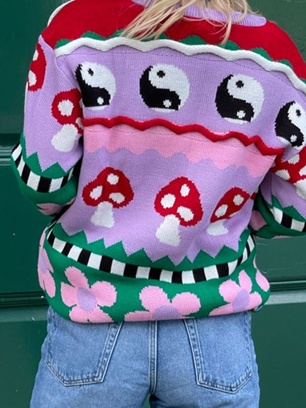 Daisy Street Oversized Jumper with Cute Print