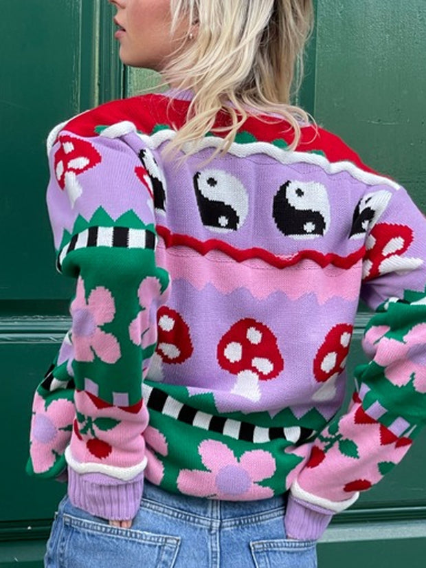 Daisy Street Oversized Jumper with Cute Print
