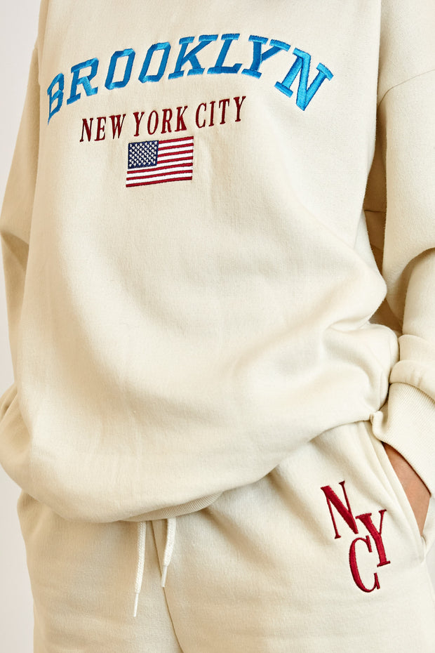 Daisy Street Fleece Sweatshirt With Brooklyn