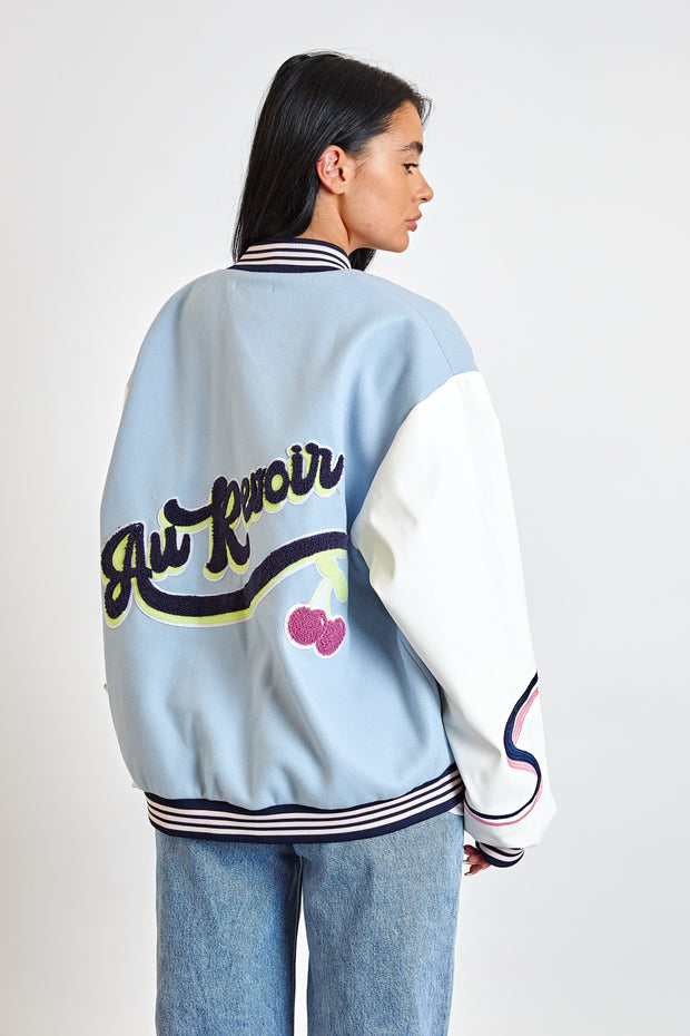 Daisy Street Au Revoir Bomber Jacket With Embroidery