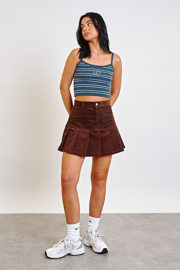 Daisy Street Pleated Cord Skirt